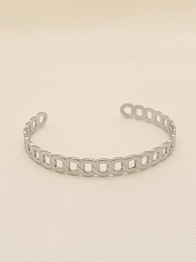 Bracelet jonc argenté ajustable